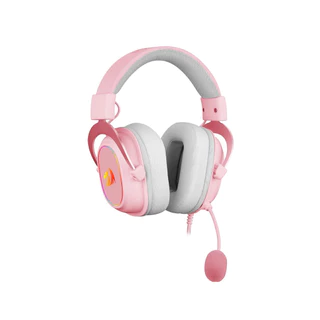 HEADSET REDRAGON H510 RGB ZEUS PINK * 1 LADO FUNCIONANDO *