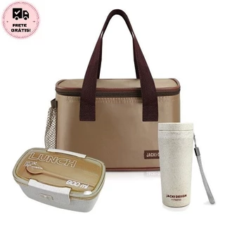 Kit Fitness Necessaire Térmica com Pote de Marmita Ecológica e Copo com tampa