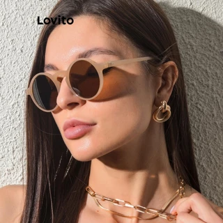 Lovito Óculos de sol casuais simples da moda vintage para mulheres LFA44667