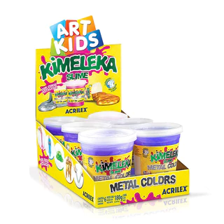 Kimeleka Slime Art Kids metálica 180g Violeta com 6 unidades Acrilex