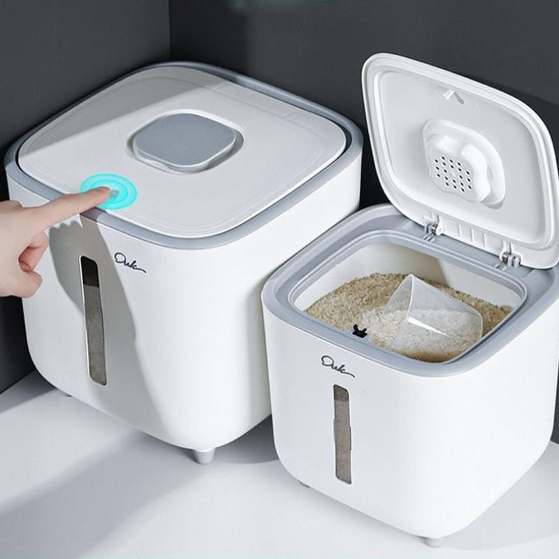 Caixa de armazenamento de arroz recipiente de cereais doméstico balde de arroz inseticida hidratante selado organizador 