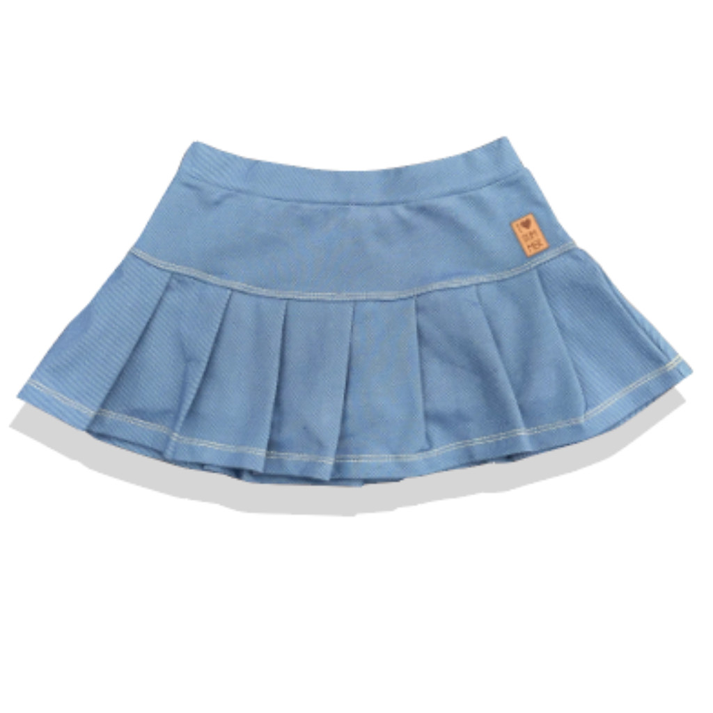 Saia Short Infanto Juvenil Jeans Fake Azul Jeans | Shopee Brasil