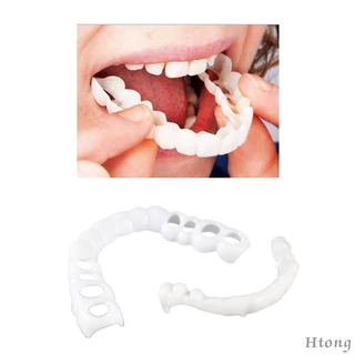 [Htong] Dentaduras De Silicone De Facetas Falsas Superiores/Baixas Em Gel-2 Tipos A Escolher