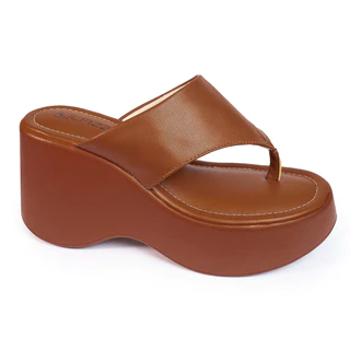 Chinelo Tamanco Feminino Salto Anabela Plataforma Alto Confortável