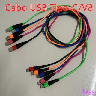 Kit 3/6/12 Unidades Cabo USB Com Entrada Tipo-C Ou Micro USB V8 Carregamento Rápido Para Dispositivos Eletrônicos Elétricos