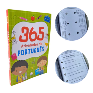 Livro 365 Atividades Português Infantil acima 4 Anos Apoio Escolar Alfabetização 1° Ao 5° Ano Fundamental