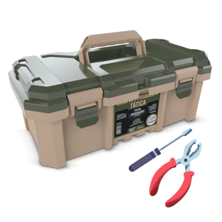 Caixa de Ferramentas Grande Tática Reforçada 18.3" Camper Com Bandeja Metasul Bandeija Metal Metasul Eletricista