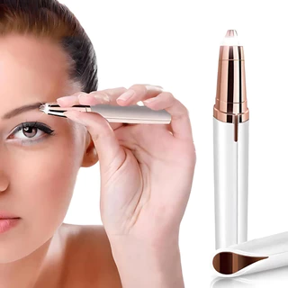 KIT 2 Peças Caneta Aparador Elétrico Depilador de Sobrancelha Facial Recarregável USB Rosto Portátil em Oferta na Shopee