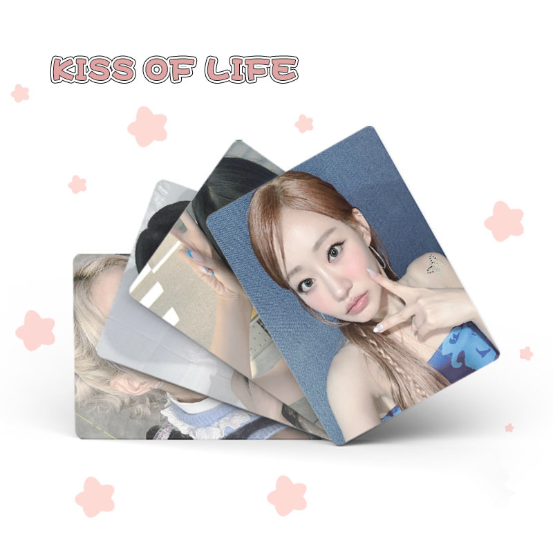 50 Pçs/Caixa KISS OF LIFE Cartão Laser Photocards Holográfico LOMO