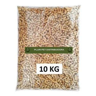 Granulado Higiênico de Madeira para Aves, Gatos, Répteis e Roedores - PLURI-PET - 10 Kg - (Substituto Areia)