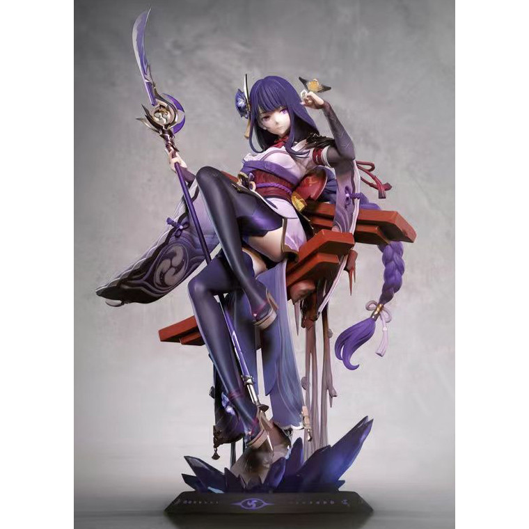 Genshin Impact Raiden Shogun Figura Modelo De Estátua De Duas Cabeças