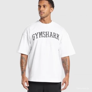 GYMSHARK Exercício Fitness Alfabeto de manga curta solta T-shirt COLLEGIATE T-SHIRT