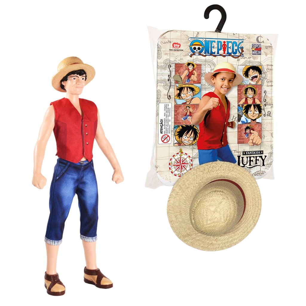 Kit Fantasia + Boneco Luffy One Piece - Infantil com Chapéu | Shopee Brasil