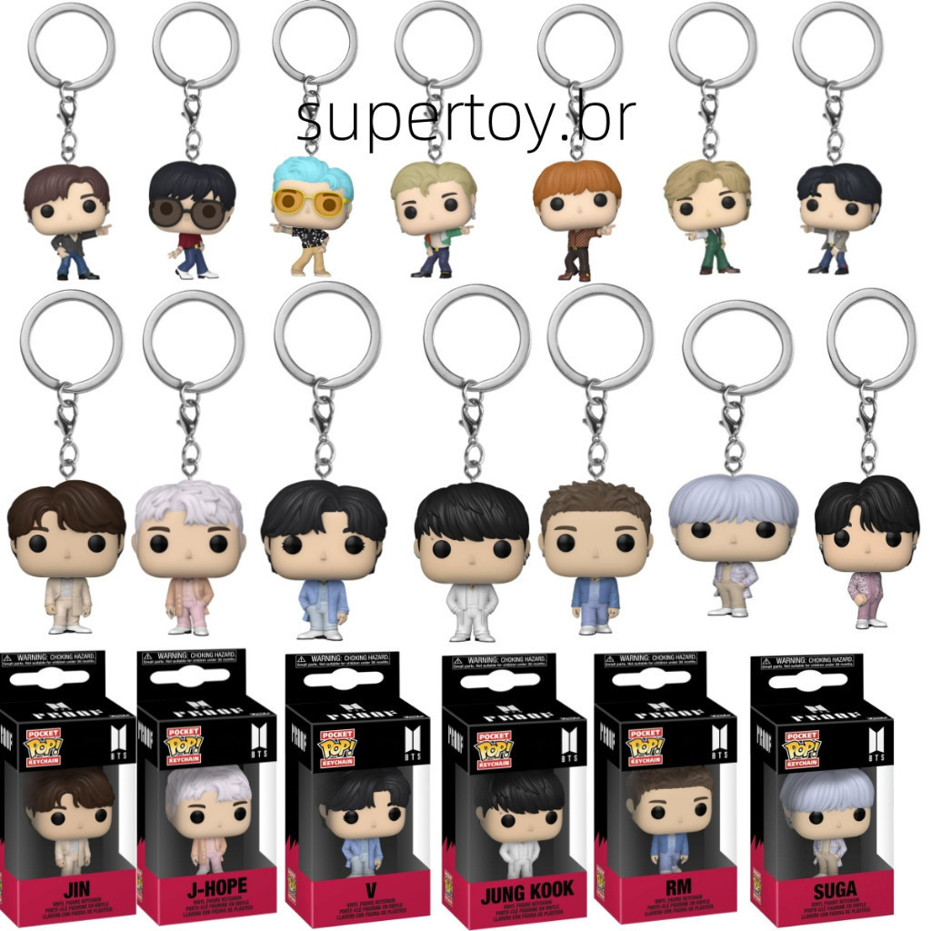 Chaveiro Funko Pop Rocks BTS Dynamite Kpop-Suga RM Jin Jimin V