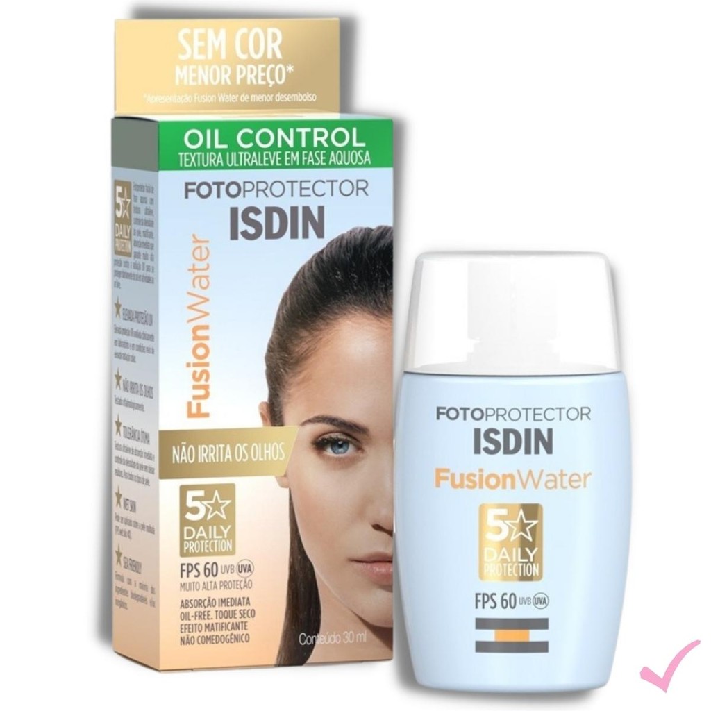 Protetor Solar Facial Fusion Water S/Cor Fps 60 Isdin Rosto | Shopee Brasil