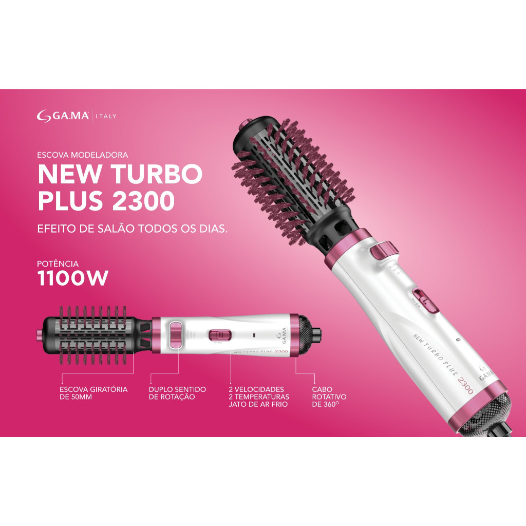 Escova Secadora Rotativa New Turbo Plus 2300 Gama - Original + Nota ...