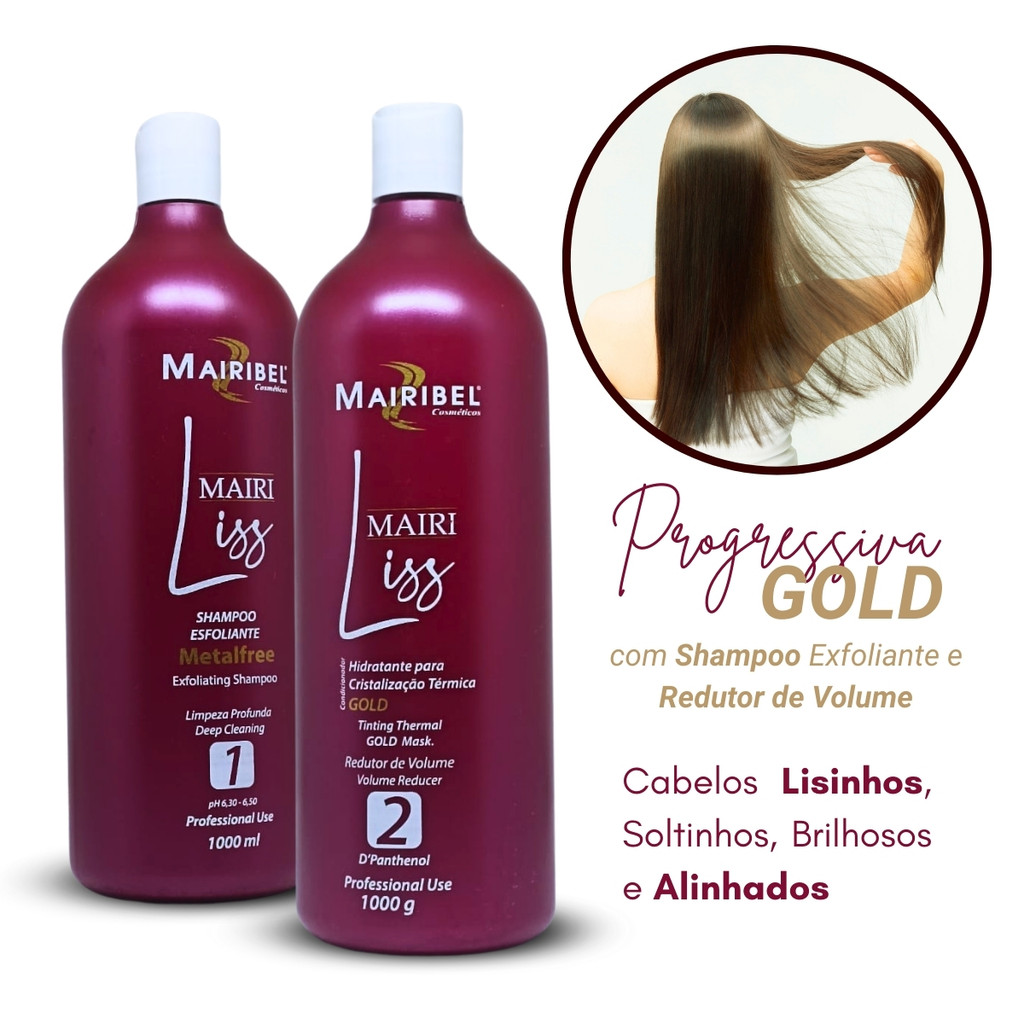 Kit Alisante Mairi Liss Gold SEM FORMOL Mairibel - Progressiva 2 PASSOS ...