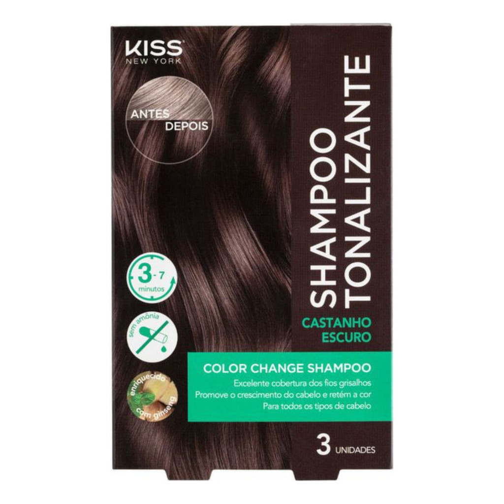 Shampoo Color Change Kiss New York Tonalizante Cobre Brancos | Shopee ...