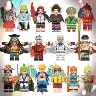 Anime Mini Personagem Uma Peça Luffy Série Náutica Mini Brinquedo de Bloco de Construção Montado