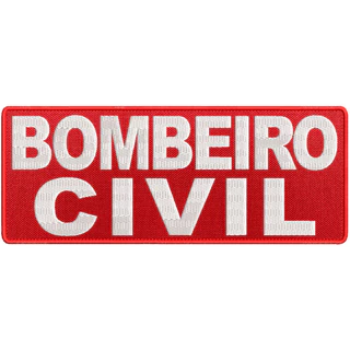 Patch bordado Bombeiro Civil 25x10cm