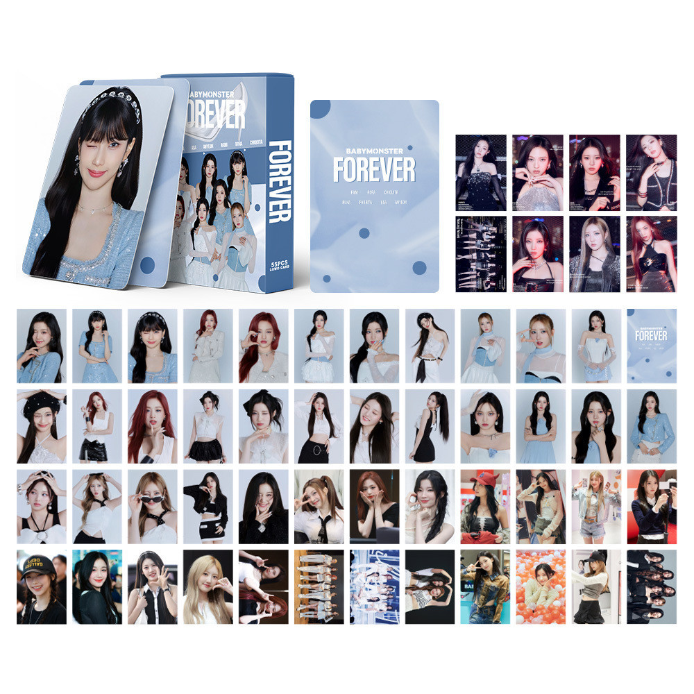 55pcs BABYMONSTER Lomo Cards FOREVER Like That BABYMONS7ER SHEESH Stuck ...