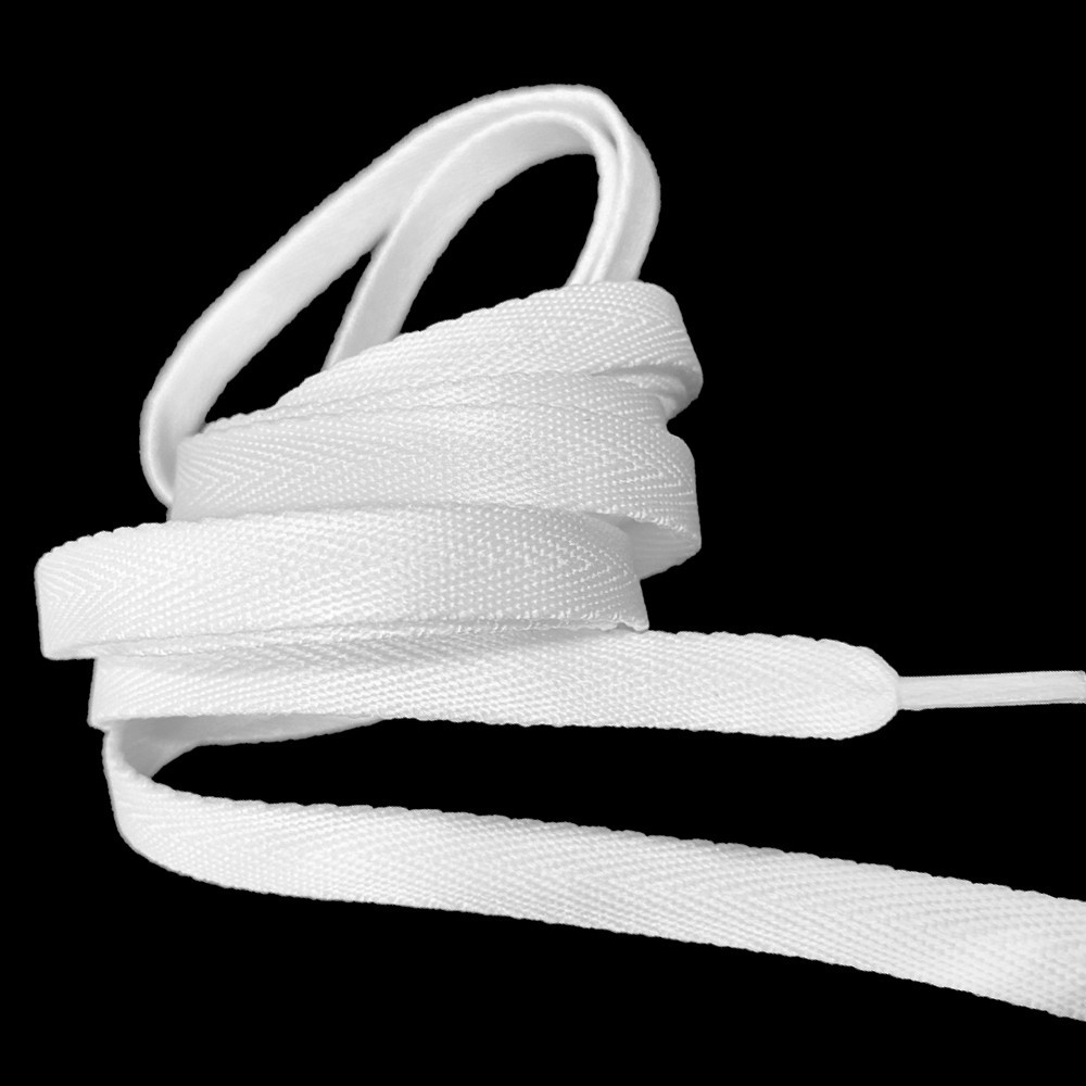 1 Par Cadarço Achatado Branco ou Preto de Qualidade para Tenis Tamanho Adulto 130 cm