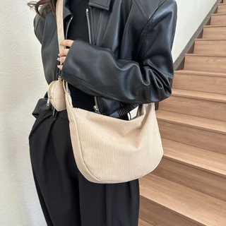 1 PCS Minimalista Estilo Academia Material De Tecido Sólido Colorido De Grande Capacidade Abertura E Fechamento De Bolinhos De Saco Diagonal Feminino De Ombro Único Para Férias