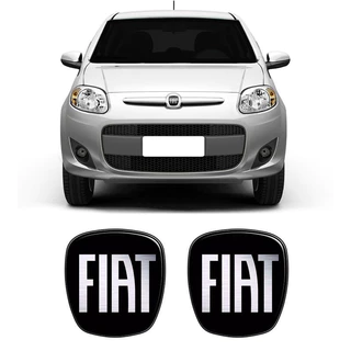 Kit 2 Adesivos Emblema Fiat Novo Palio Preto Black 2012/2017