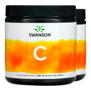Kit 2x Pó de Vitamina C-1000 Swanson 454 gramas Importado/Made in Usa