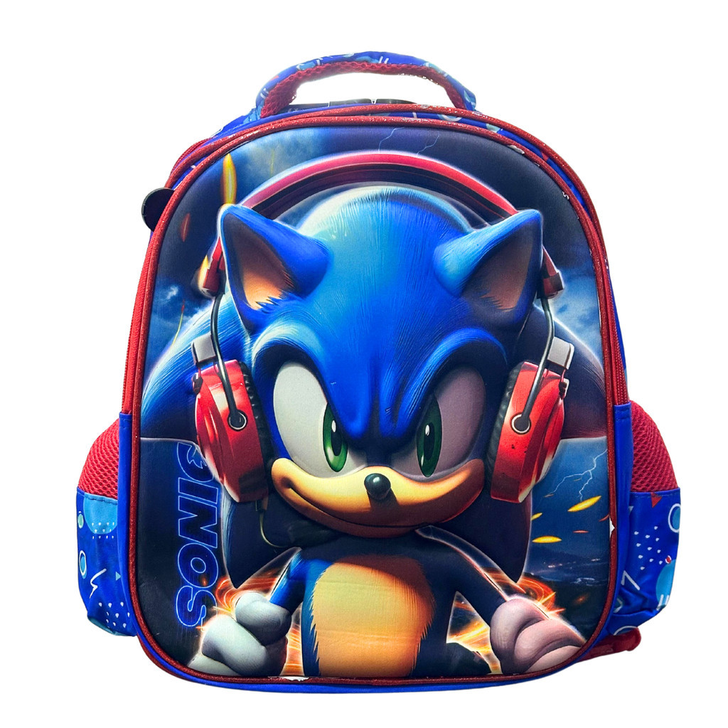Mochila Sonic De Costa Infantil 3D Escolar Menino Volta Ás Aulas Bolsa ...