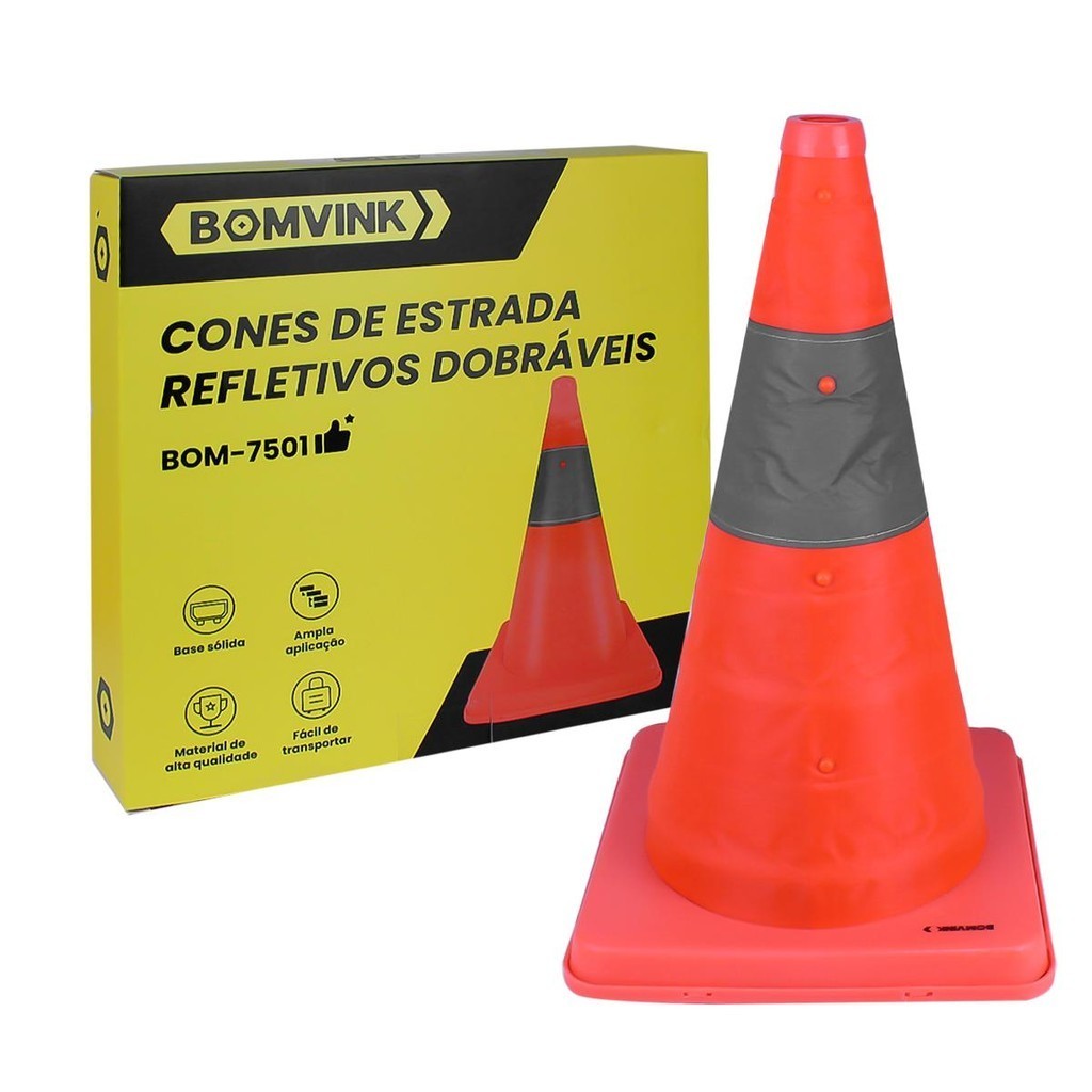 Cone de Estrada Refletivo Dobráveis Retrátil Sinalização Segurança