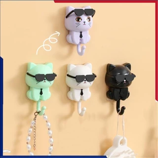 Gancho Para Casaco De Corredor De Desenho Animado Criativo Ao Ar Livre, Chave De Desenho Animado, Gato Fofo, Capuz, Gancho Para óculos De Sol, Sem Furador, Gancho Para Gato
