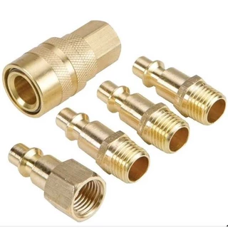 Kit de Jogo de Engate Rápido Ar Comprimido 1/4 Pneumático com 5 peças