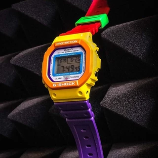 CASI0O G-SHOCK DW-5600 Relógio Esportivo Arco-Íris Emenda LEGOLAND DW5600 PETAK COLOURFUL hm392