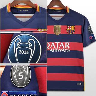 15/16 BS Home Camisa De Futebol Retro No . 10 MESSI Jersey 111 NEYMAR JR Personalizado De Alta Qualidade