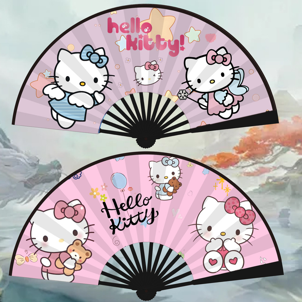 Kuromi My Melody Cinnamoroll Sanrio Ventilador De Anime Colecionável De ...