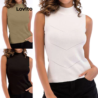 Lovito Regata Básica Lisa Casual Para Mulheres LNL48084