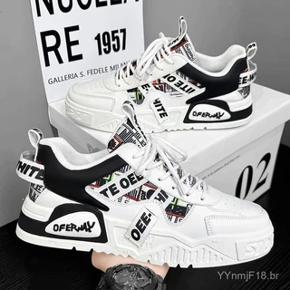 Sapatos de skate de couro masculino, calçados casuais, esportes de corrida ao ar livre, caminhada, tênis, designer de plataforma, verão
