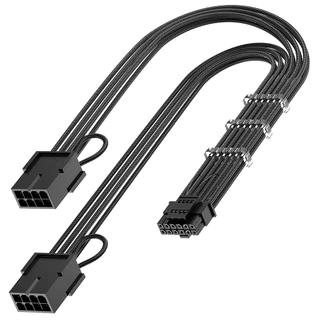 ADAPTADOR PCI-E 5.0 12VHPWR 16 PINOS PARA 2 X 8 PINOS 6+2 (GPU PLACA DE VÍDEO) - RTX 40 E 50 SERIES