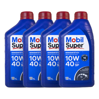 Kit 4 Óleos Motor Mobil Super 10w40 Semissintético Api Sp