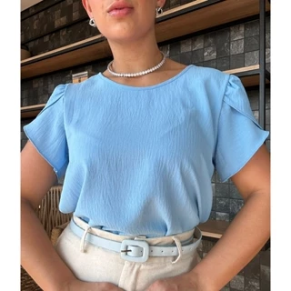 Blusa Megan Tecido Duna Com Manga Tulipa
