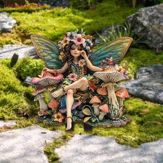 (cassiopeiahg) Floresta Elfo Fada Cogumelo Jardim Estaca Cartão Acrílico Chão Decoração Cena Do Novo