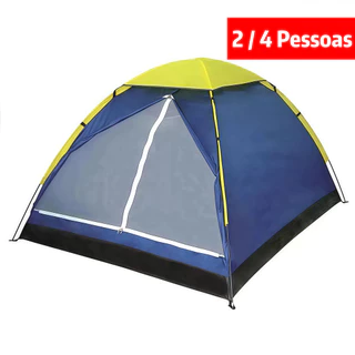 Barraca Camping Iglu 2/4 Pessoas Barraca de Acampamento Impermeável com Mosquiteiro e Montagem Fácil