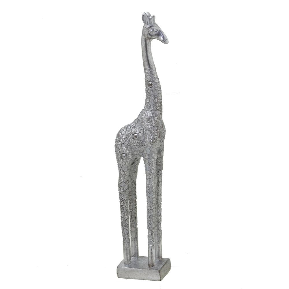 ESCULTURA GIRAFA DECORATIVA RUSTICA PRATA M | Shopee Brasil