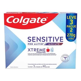 Creme Dental Colgate Sensitive Pro Alívio Imediato Xtreme 3x90g em Oferta na Shopee