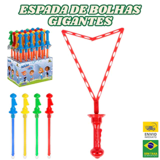 Kit Espada Bolhas Gigantes Bolinhas de sabão 4 Unidades Formato Espada Pais&Filhos