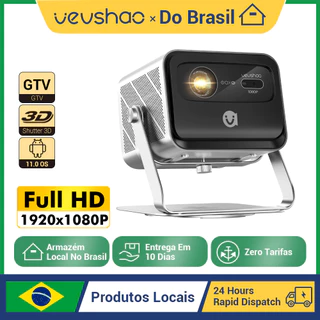 VEVSHAO V80 4K 2200 ANSI Projetor Luz Do Dia Android TV Foco Automático Som 40W em Oferta na Shopee