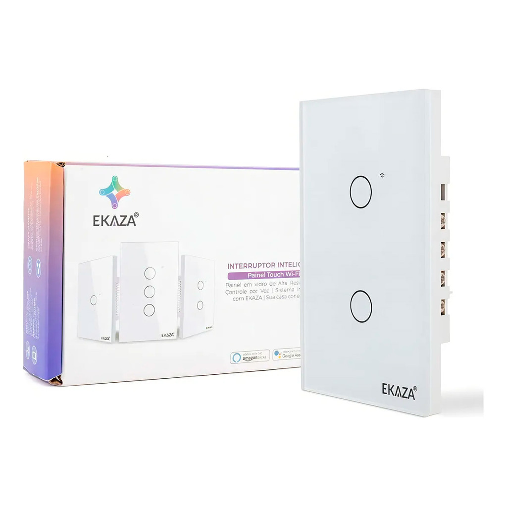 Interruptor Inteligente Wifi Ekaza 2 Teclas Botões Smart
