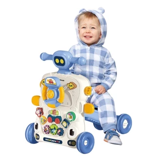 Andador de Atividades Bebê 5Em1 com Som e Luz Cor Azul - Castela em Oferta na Shopee