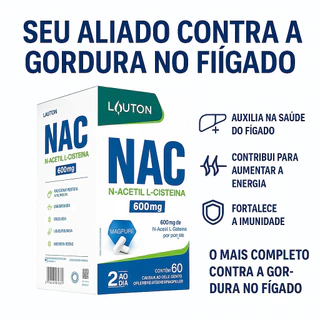 Nac Pure 600mg N-acetil L-cisteína 60 Cápsulas